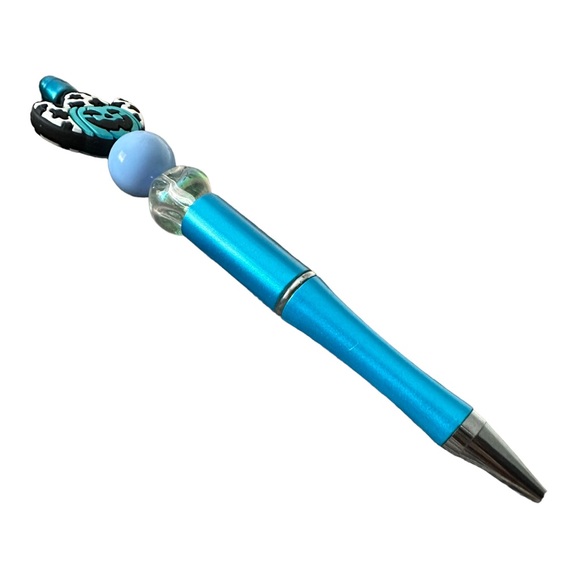 Blue Pumpkin Cow-print Cowboy Hat Crystal Beaded Jack-o’-lantern Black Ink Pen - Picture 5 of 7